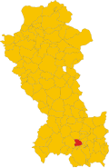 Map of comune of Episcopia (province of Potenza, region Basilicata, Italy)
